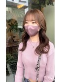 シースルーバング ブリーチなしミルクティーベージュ レイヤー