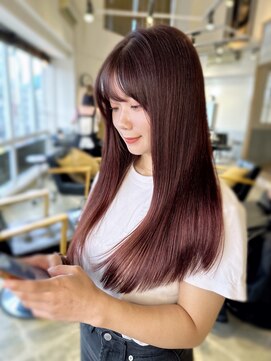 ラボヌールヘアーレーヴ 池袋店(La Bonheur hair reve) ピンクベージュふんわりカール小顔前髪カット☆ラボヌール池袋