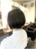ナチュラルショートボブ×ヘルシースタイル×暗髪×艶髪