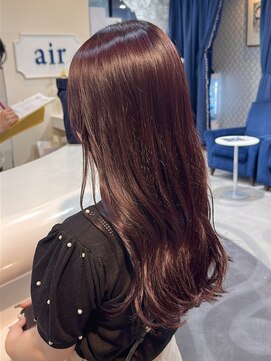 エアー 青山(AIR) ブリーチなしワインレッドカラー赤髪ボルドーカラー