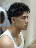ワイルドバーバー無造作テーパースパイキーフェードメンズ