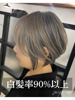 アンドグレイ 東京町屋店(and gray.) 白髪率９０％頭皮改善白髪活かしカラー