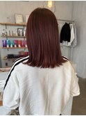 チェリーレッド艶髪髪質改善ミディ