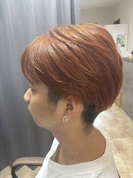 テーラヘアー 高座渋谷店(TELA HAIR) 【10代、20代に人気】フェザーショート+オレンジカラー