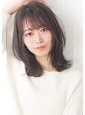 30代40代50代マッシュウルフベージュ_ネイビーシースルーバング
