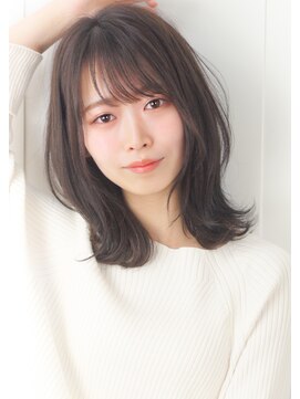 ルエ(rue) 30代40代50代マッシュウルフベージュ_ネイビーシースルーバング