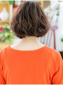 ★バレイヤージュアシンメトリーミニボブルフ20代30代40代★8