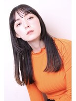 ヨファ ヘアー 芦屋店(YOFA hair)&nbsp;似合わせカット小顔美髪ストレート斜めバング0705
