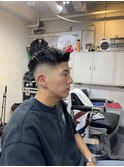 波巻き束感ショートツーブロックマッシュアップバングコンマヘア