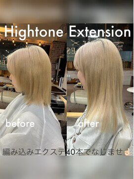 ヘアー アレス(hair ales) ブロンドヘア ブリーチヘア ハイトーンエクステ エクステ 韓国