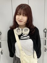 ウクラ バイ レシッド 池袋(uchla by rcid) イメチェン/顔周りレイヤーカット/小顔ワンカール×ワインレッド