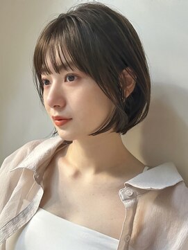 コクーン 銀座(Cocoon) 耳掛けボブ#ミニウルフ#デジタルパーマ#チェリーブラウン