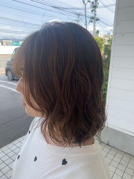 ジップ 緑店(zip) ゆるふわパーマボブ × 30代愛されカール