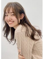 スリーヌーン(THREE noon)&nbsp;★小顔カット薄めバングシアーカラーウェーブパーマ美髪