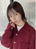 切りっぱなしボブ/インナーカラー