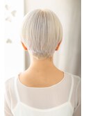 ぱっつん前髪透明感ダブルカラー小顔丸みショートY大宮20代30代