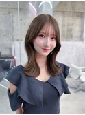 メルティカラー似合わせカットフェミニンロング韓国レイヤー