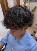 三重久居ニュアンスパーマシースルーマッシュ緩めセンターパート