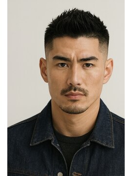 にもう フェザーパーマ/サーフカール/刈り上げセンターパート