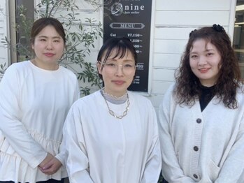 ヘアアトリエ ナイン 岡部店(hair atelier nine)の写真/女性スタッフが多く、髪や頭皮の悩みも相談しやすい環境が◎もちろん男性の方も◎[福島市/岡部/学割U24]