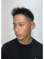 メリケンバーバーショップ フクオカ(MERICAN BARBERSHOP FUK)&nbsp;メンズカットツーブロックフェザーアップバングショート