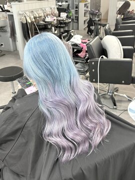 シェイロ(Cielro) 【水色×ラベンダーのハイトーングラデーション】SAKI