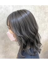 エニル 春日部店(enil) ◎セミロングレイヤー×寒色ハイライト&インナーカラー◎