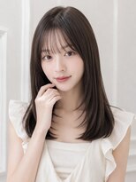ユーフォリア 新宿店(Euphoria) 小顔シースルーバング顔周りカットミディアムレイヤーワンカール