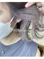 アニー ひたちなか店(ANNIE)&nbsp;耳掛けしても可愛い！！インナーカラー《ホワイトラベンダー》