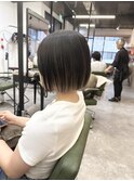 切りっぱなしボブインナーカラーホワイトベージュ本厚木