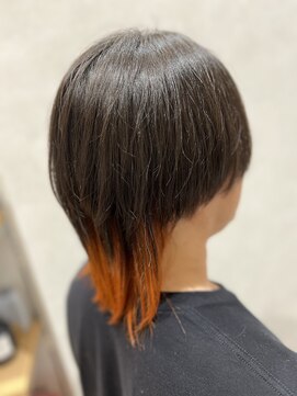 スタイル 大竹(STYLE) ウルフカット　メンズ　インナー　オレンジ