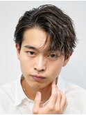 原宿ツイストスパイラルパーマ微分け韓国センターパート七三分け