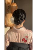 卒業式ヘアセット／着付け／のびかけショートまとめ髪