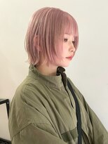 サンク 原宿 表参道(cinq)&nbsp;ダブルカラーナチュラルボブ前髪ありミディアムレイヤーボブ