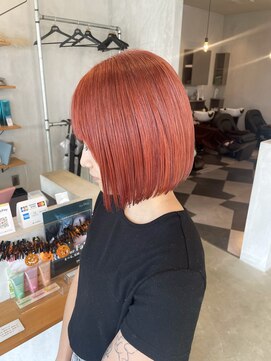 シェル 津山の手店(shel) 透明感カラーダブルカラーブリーチオレンジピンク