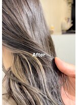 ワースホワイル(WORTH WHILE)&nbsp;クラゲヘアーオリーブグレーココアベージュインナーブリーチ