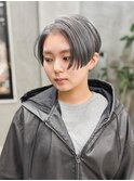 エッジショート/グレーカラー/シルバーグレー/刈り上げ