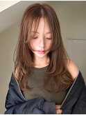 ミディアムレイヤーセミロングケアカラー30代40代