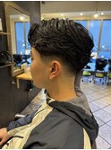 朝ラク刈り上げフェード×センターパート×ラフカール