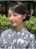 浴衣アレンジ サイドシニヨン