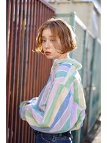 ランプ ヘアー(lamp hair)&nbsp;オレンジベージュ×ミニボブ/lamp hair 清水