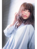 ソア 武蔵小杉(SOAR) 大人ガーリーフェザーバングピンクベージュくせ毛カットボブルフ