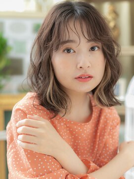 カバーヘア ブリス 上尾西口店(COVER HAIR bliss) インナーカラーくせ毛風ゆるふわエアリーボブa上尾20代30代40代