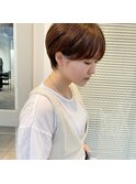 耳かけショート/マッシュショート/ショート/グレージュ
