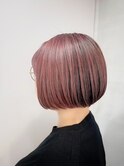 白髪ぼかしショートボブ×ミニボブ×ラズベリーカラー202404