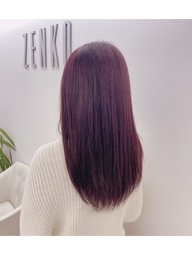 ゼンコー オモテサンドウ(ZENKO Omotesando) ブリーチなし/バーガンディレッド/カラーカット