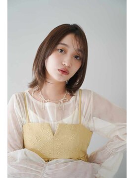 トクテ 吉祥寺(tokute) くびレイヤーエモージュ前髪モテベージュレイヤーミディ/吉祥寺