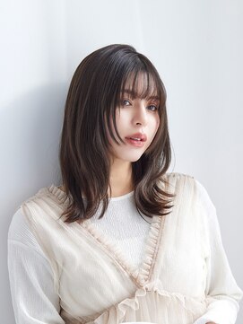 ラフィス ヘアー エラン 東尾道店(La fith hair elan) 【La fith】暗髪カラー×外ハネミディアム