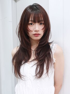 アルバム 池袋(ALBUM) グレージュロング暗めカラー韓国ヘア顔周りレイヤー_F1130