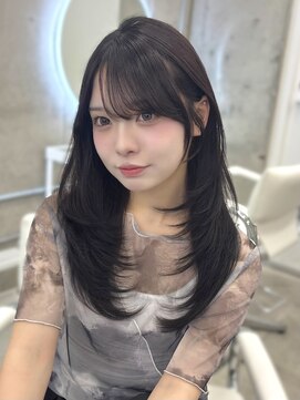 アイシー 表参道(ICY) ワンカールレイヤーカット/顔まわりカット/暗髪透明感カラー